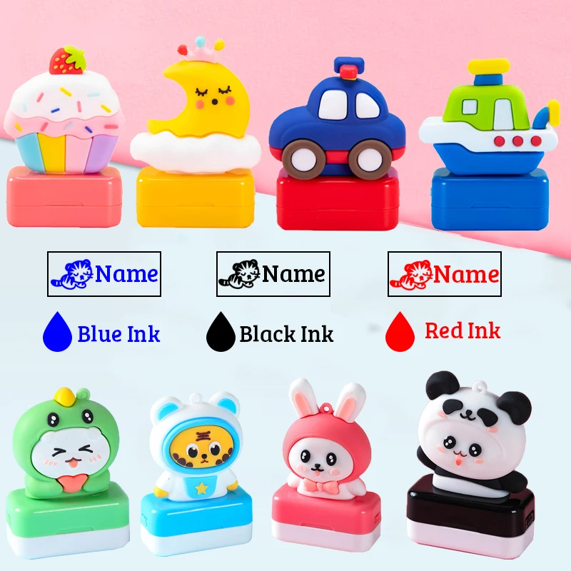 Name Stamp Paints Personal Student Child Baby Engraved Waterproof Non-fading Kindergarten Cartoon Clothing Name Seal name stamp self ink stamps