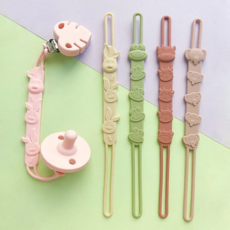 BPA Free Silicone Baby Pacifier Leashes Anti-lost Teether Toy Chain Stroller Dummy Holder Nipple Clip Newborn Pacifier Clip