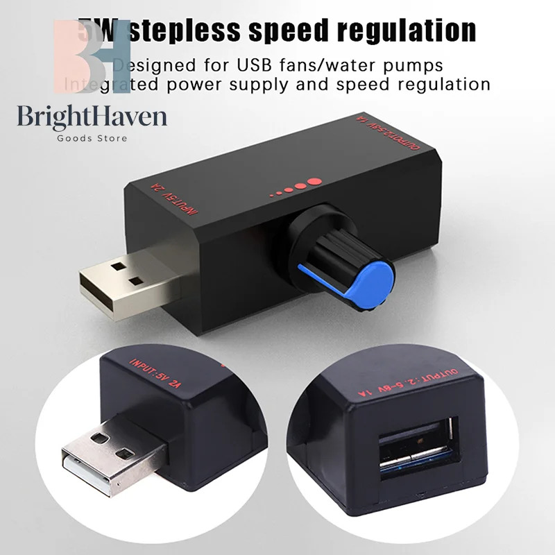 스위치가 있는 5W DC5V2A 팬 유도 속도 컨트롤러 USB 보호 유형-C U..