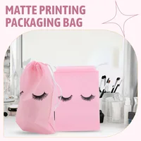 A15F-50 Pieces Eyelash Aftercare Bags Plastic Makeup Bags Toiletry Makeup Pouch Cosmetic Travel With Drawstring 2