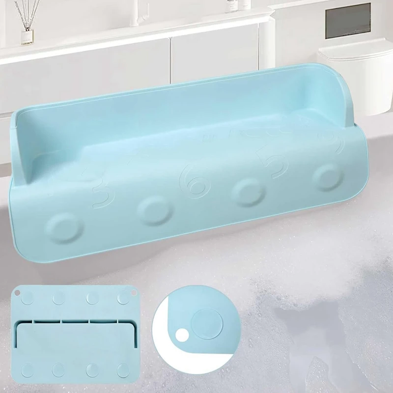 B08B-Bathtub Splash Guard Convenient Shower Splash Guard-8 Strong Grip Silicone Suction Cup For Bathtub