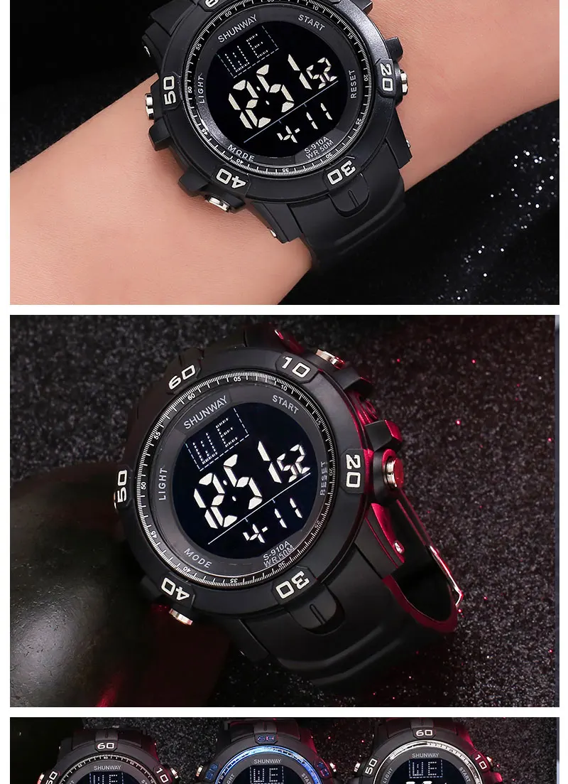 Digital Men Military Multifunction Watch 50m Waterproof Wristwatch LED Clock Sport Watch Male Big Watches Men 2022