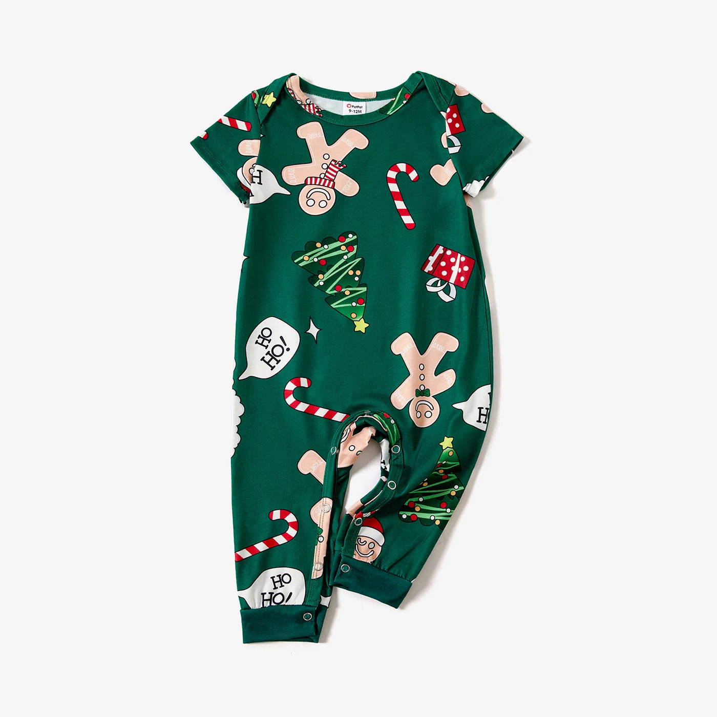 thumbnail image 2 of Conjuntos de pijamas de manga corta con estampado temático navideño a juego para toda la familia (resistentes al fuego), 2 of 5