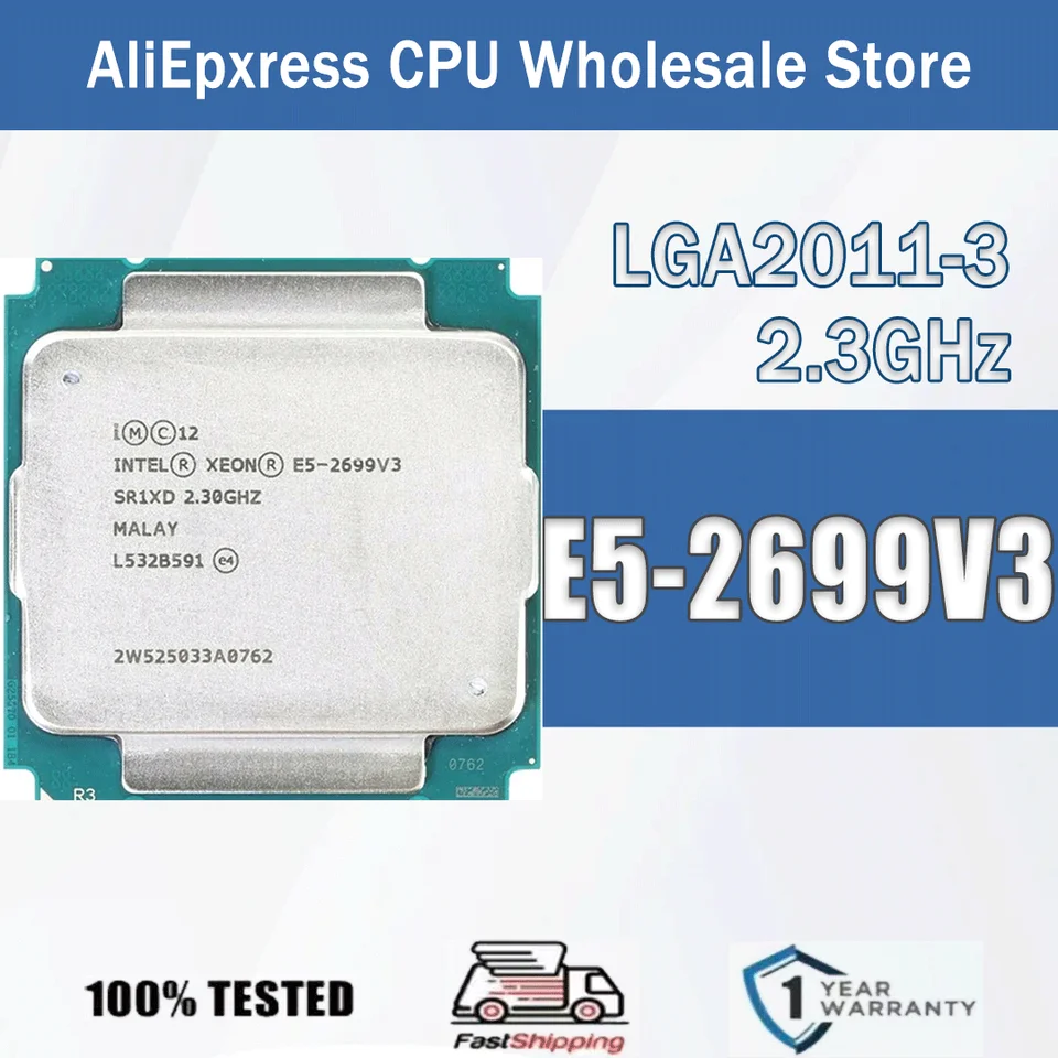 Intel Xeon E5-2699 V3 Processor - 18 Cores, 2.3GHz, 45MB Cache, FCLGA2011-3 (Refurbished)