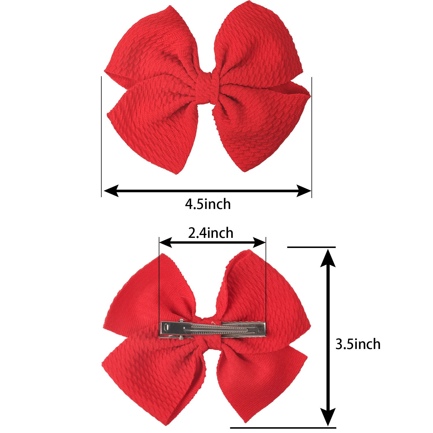 5pcs Fabric Hair Bows Hair Clips For Baby Girls