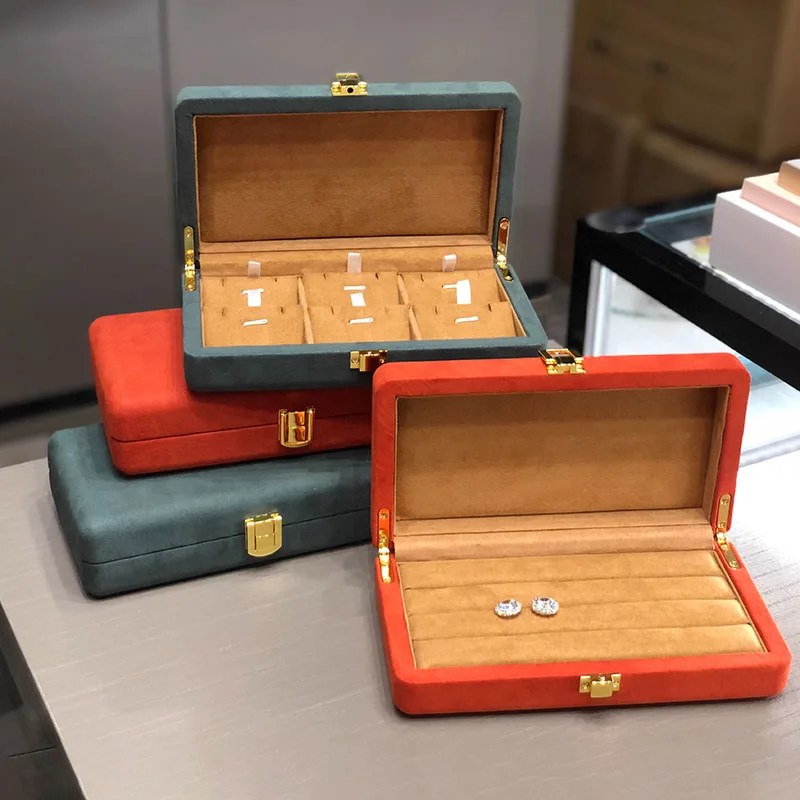 Velvet Jewelry Box Storage for Women Ring Necklace Jewelry Boxes Organizer Bracelet Earrings Tray Separators Display Accessories