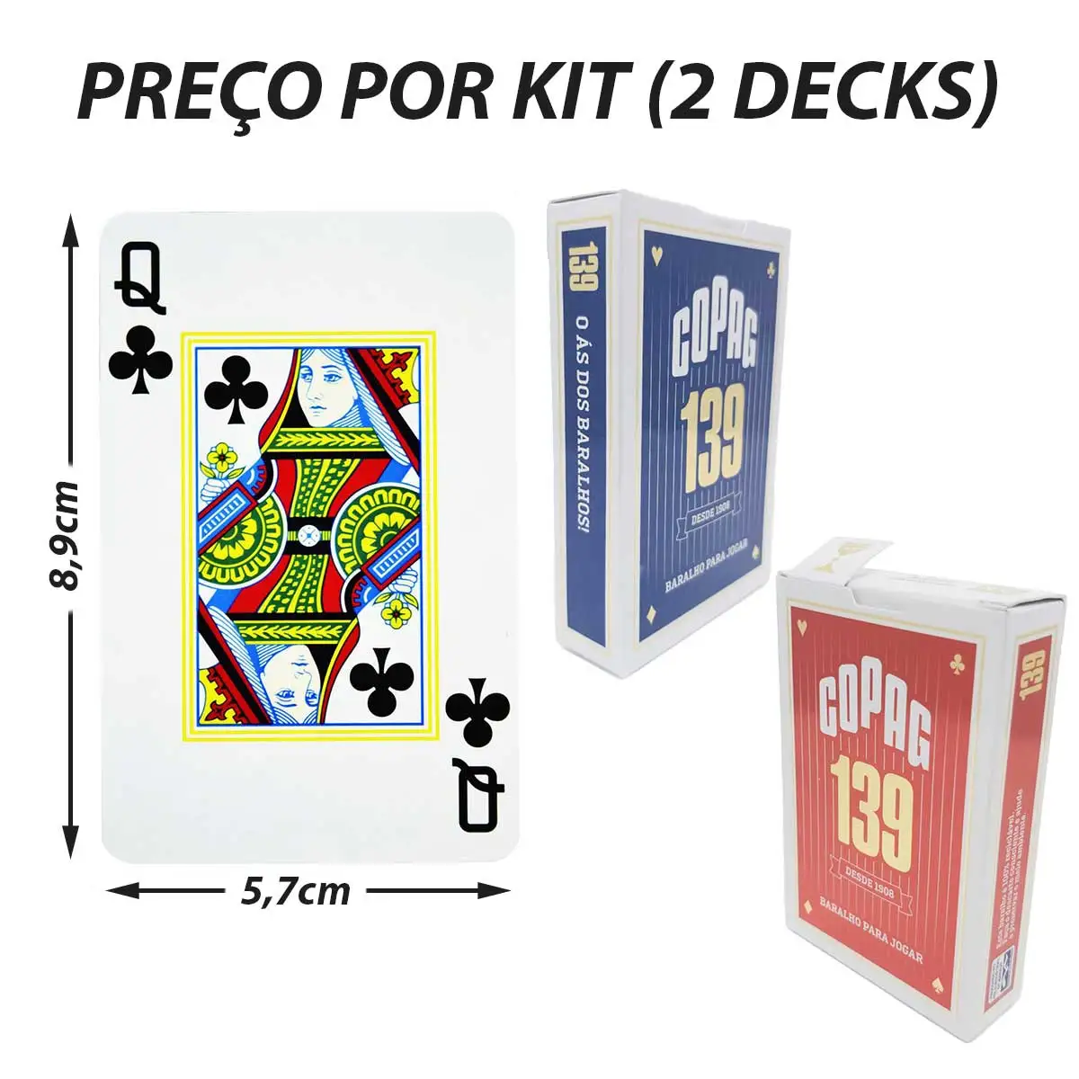 Jogo de Cartas - Baralho para Jogar 139 - Tradicional - Azul - Copag