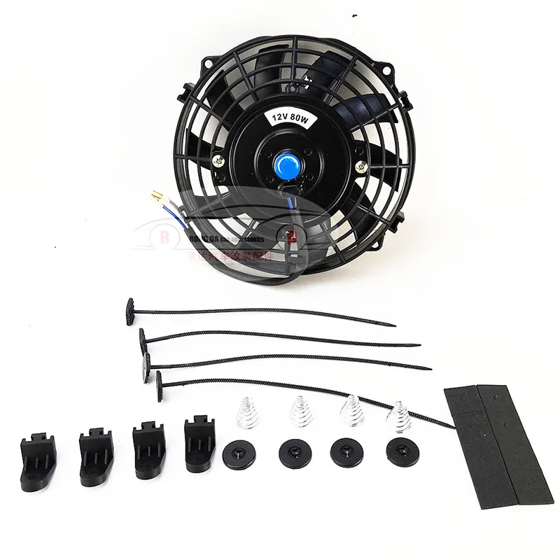 Universal 7/10/12/14 Inch 12V 80W 2100RPM Car Air Conditioning Electronic Radiator Cooling Fan Blade Electric Fan
