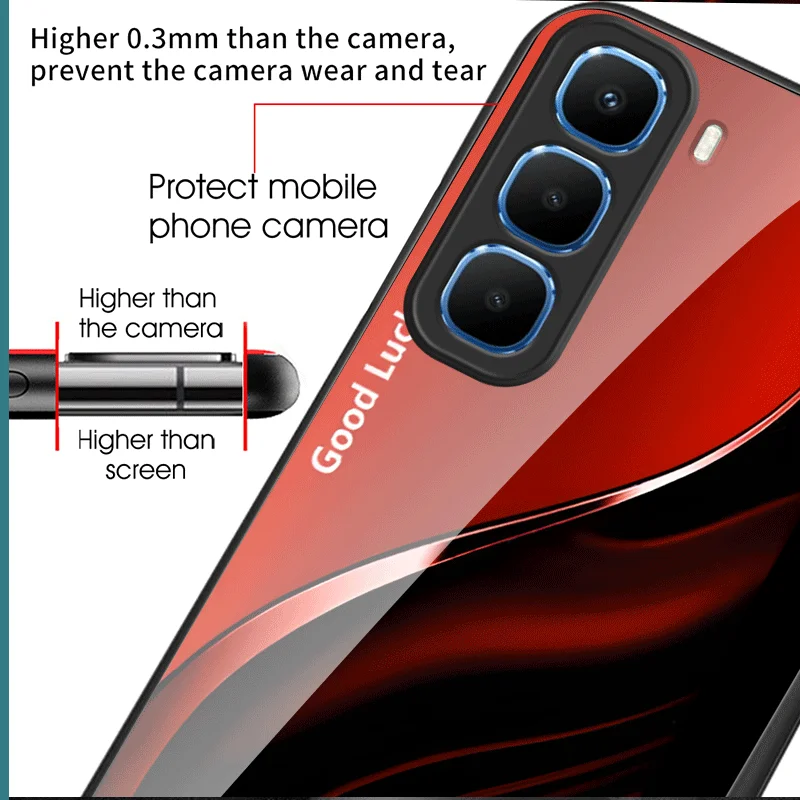 Enhanced Gradient Tempered Glass Protective Phone Case