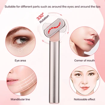 EMS Hot Compress Eye Massager Wand Smart Red LED Rejuvenation Eye Skin Tighten Anti Aging Eye Dark Circle Removal Beauty Machine 5