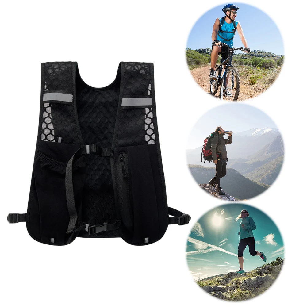 Outdoor Lightweight Hydration Vest Wear Resist Running Vest Bag Waterproof Water Bottle Storage Backpack Camping Sports Backpack