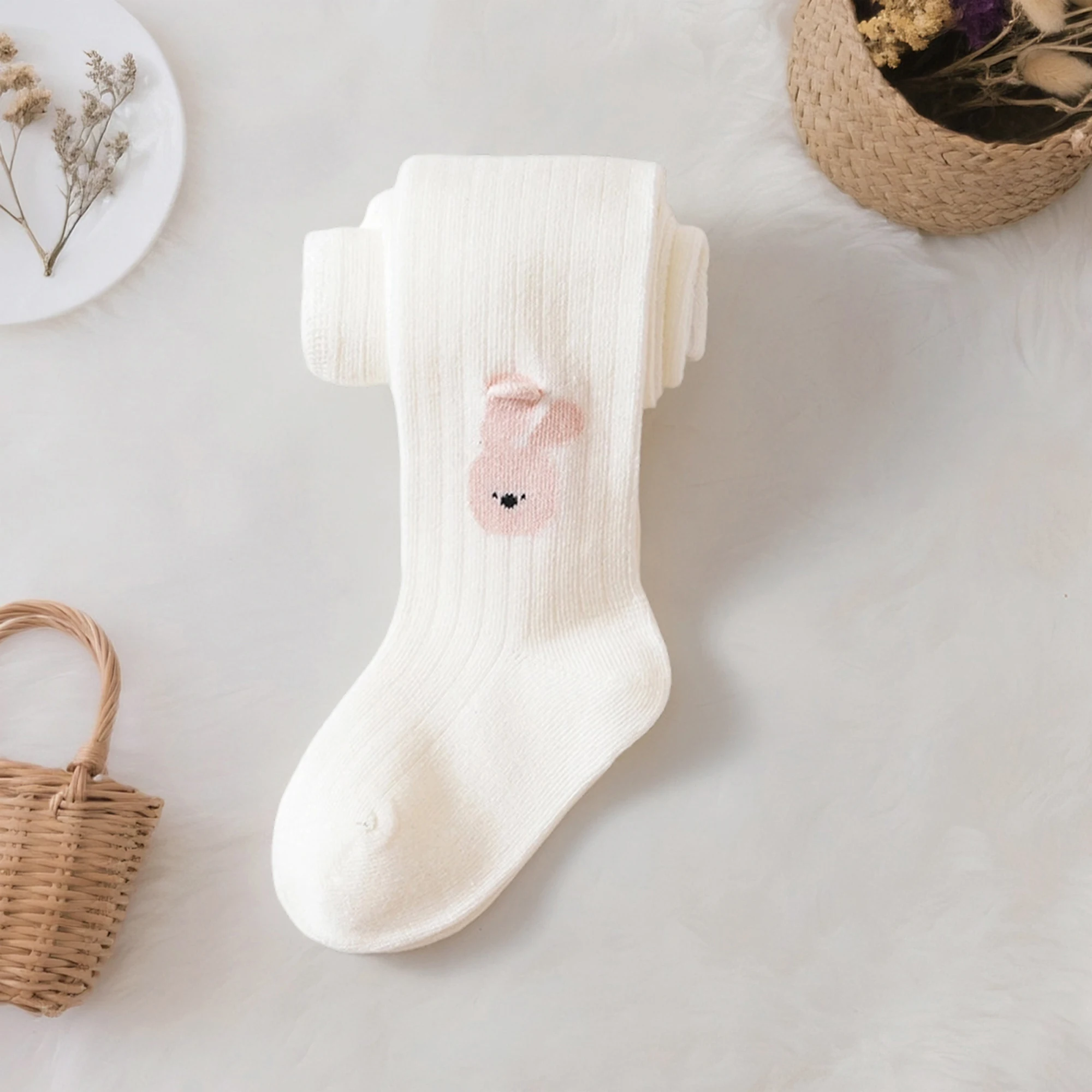 Adorable Baby Girl Leggings with Unicorn Flower Heart Design - Soft and Stretchy Toddler Tights for Little Girls