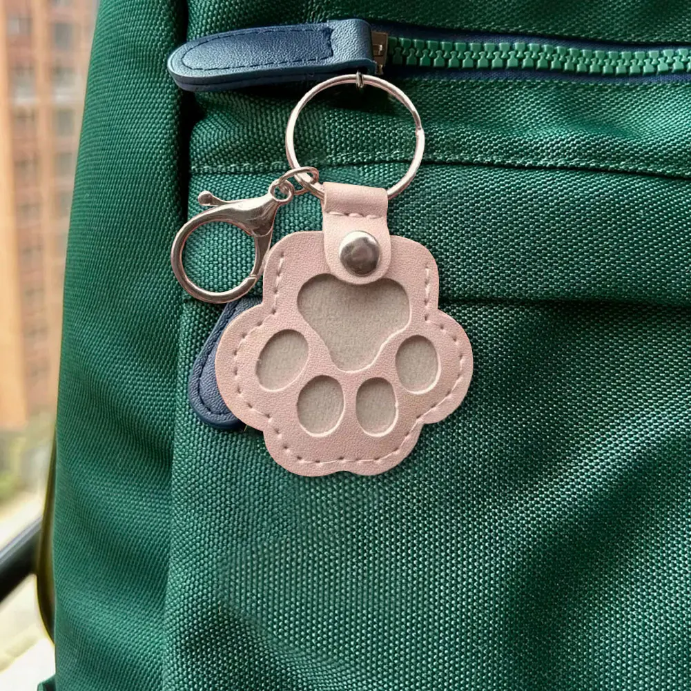Adorable Paw Print Keychains Animal Hair Memorial Bottle Keychain Commemorative Pet Hair Storage Bag Keychain for Pet Lovers