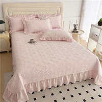 Bonenjoy Bed Cover Plain Bedspread Lace Style Bed Linen 250x250/250x270 Thicken Bedsheets colchas matrimoniales (No Pillowcase) 3