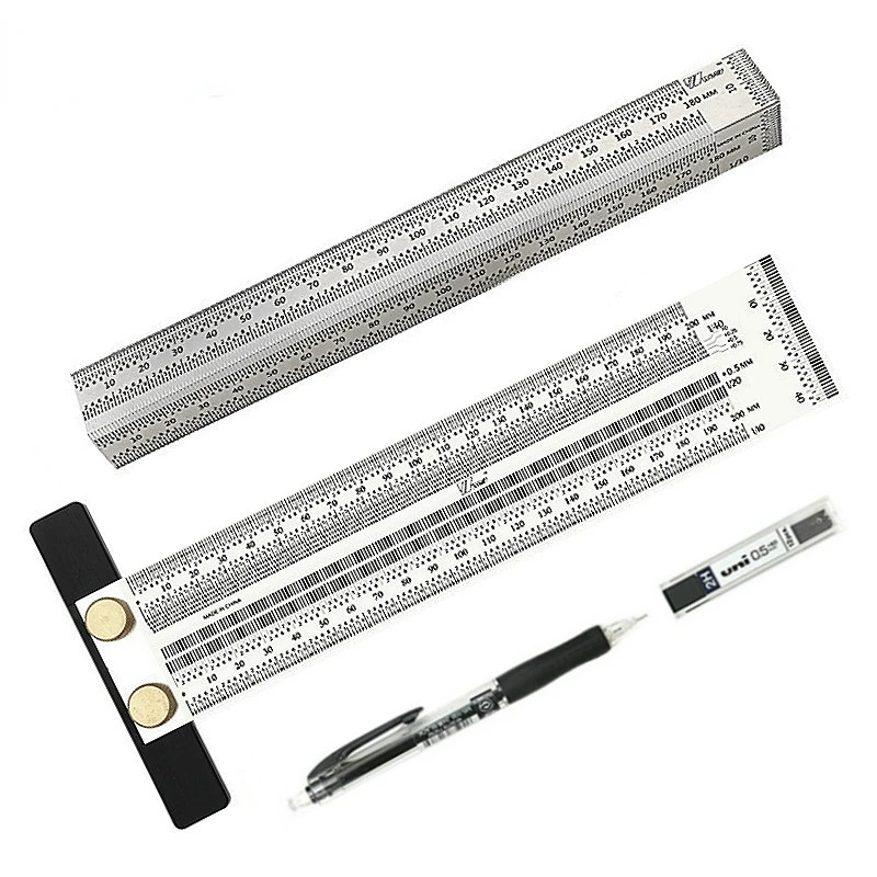 StainlessHighprecisionTTypeScaleHoleRulerWoodworkingScribe
