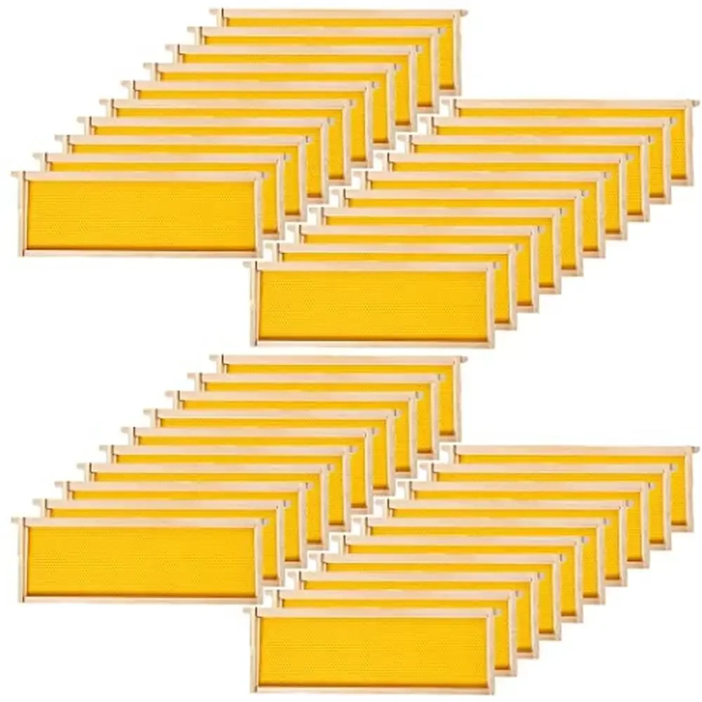 40-Pack Beehive Bee Frames Waxed Foundation Complete Unassembled Commercial 6-1/4-Inch Yellow Prosperous Colony Precision Cuts