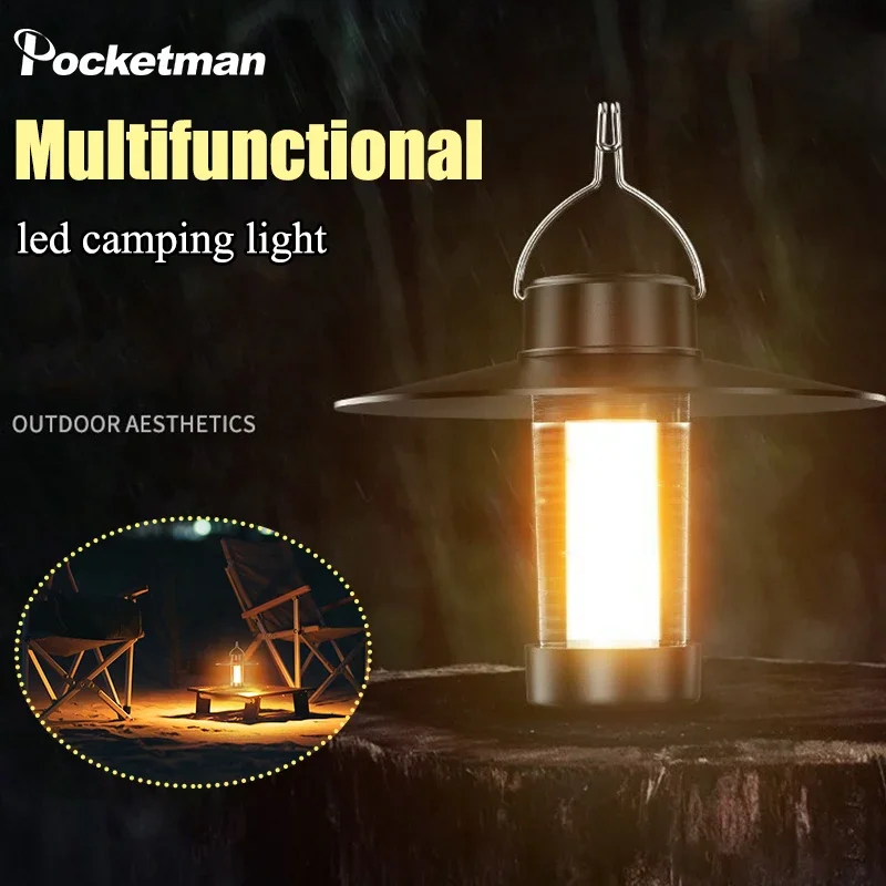 

Multifunctional LED Camping Lantern Portable Hand Lamp USB Warm Light Camping Lights Outdoor Tent Lights Emergency Flashlight