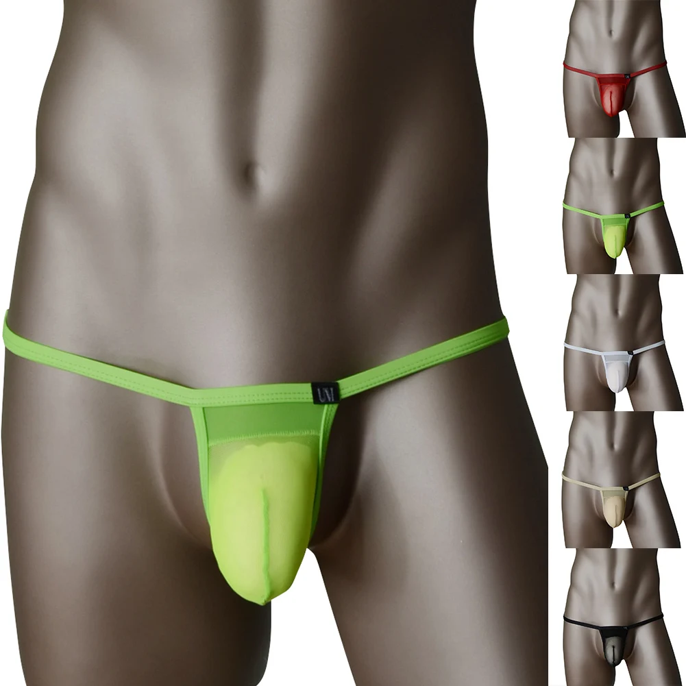 

Mens Ice Silk Bulge Pouch Thongs Tanga Underwear Elastic Panties Lightweight Thong String T-Back T-Panties Bikini Hombre Lingeri