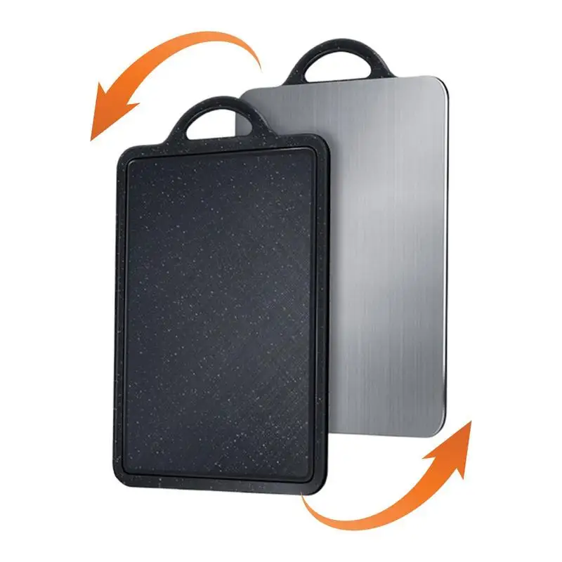 

Double Sided Cutting Board Stainless Steel Camping Grinding Food Cutting Chopping Block Kitchen Meat Chopping Board Home Tools
