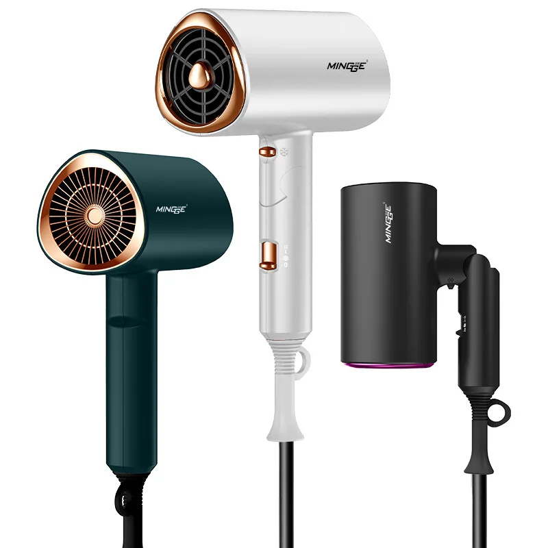 110V,220V Hair Dryer Foldable Storage 1800W High-Power EU/US/UK Plug Air Supply Hood And Nozzle Hammer Hair Dryer 2024 New Model 4