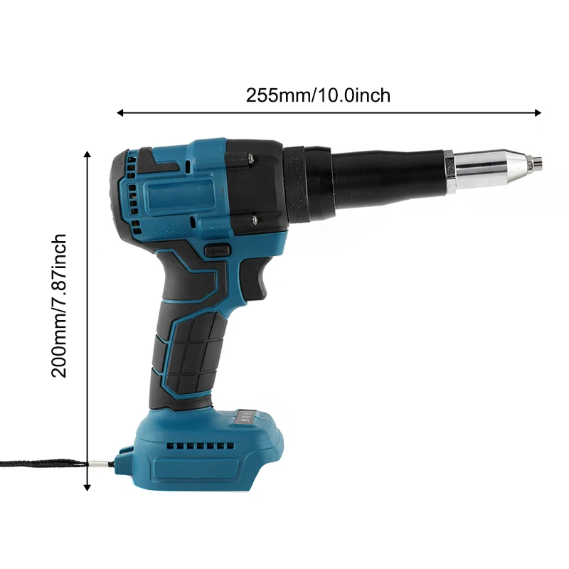 Cordless Electric Riveter Gun Brushless 2.4-4.8mm LED Light for Makita 18V Battery