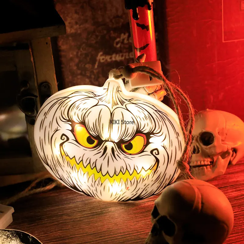 

New LED String Lights Glowing Pumpkin Ghost Evil Skull Halloween Party Decorations Horror Decor for Indoor Outdoor Party