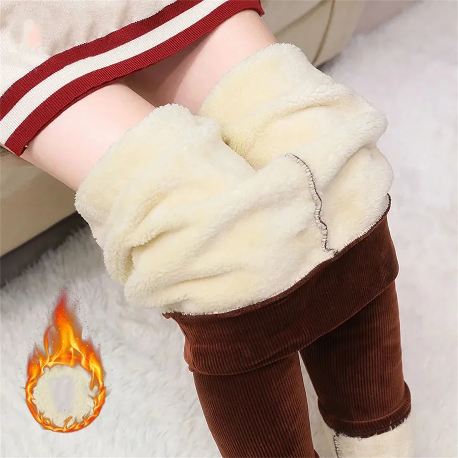 Winter Warm Velvet Leggins Pants Womens High Waist Fleece Lined Thicken Snow Wear Leggings Trousers Lambwool Fluff Slim Legginsy