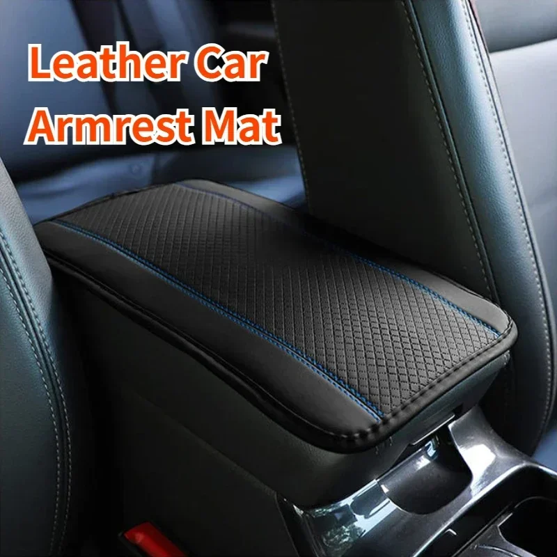 Car Armrest Storage Box Mat, Leather Car Center Console Cover Protector, Auto Interior Accessories for 90% Automotive SUV Truck