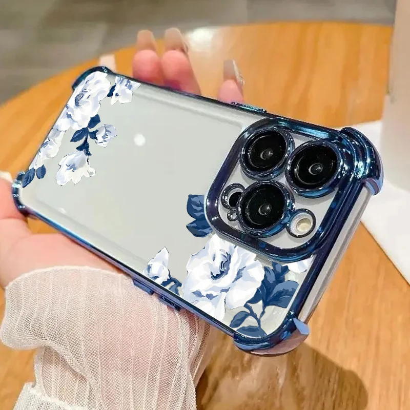 Luxury Night White Rose Cherry Blossom Phone Case - Artistic Painting Cover