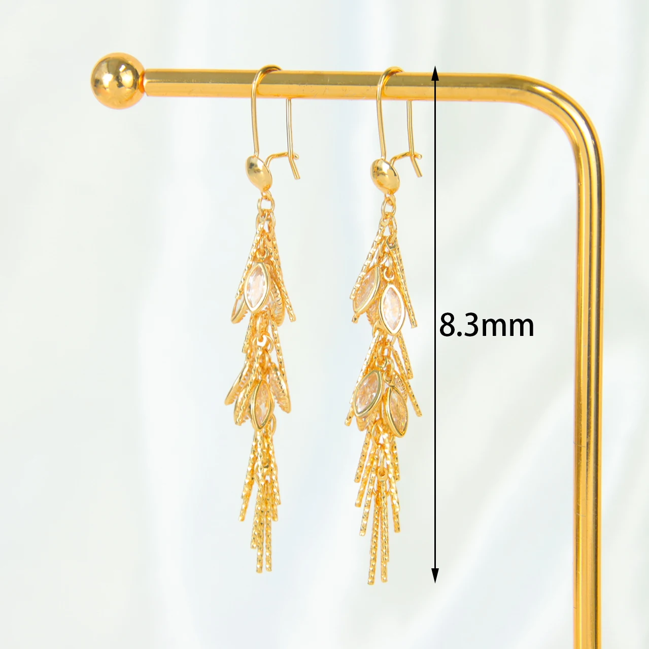 Italienische Böhmen Vintage-Schmuck Tropfen Ohrringe 21k vergoldet Äthiopien Braut Quaste baumeln Ohrring Algerien Frauen Party Schmuck – Detail 8