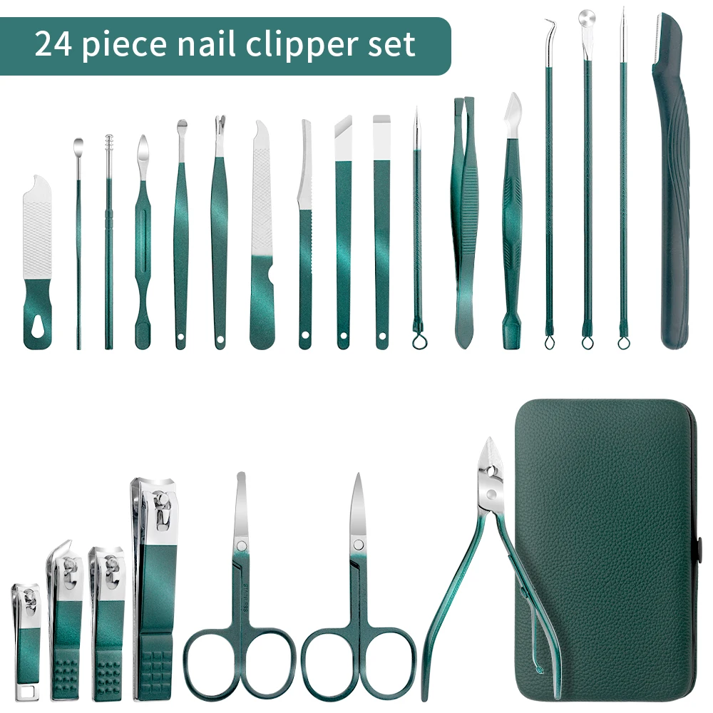 Green Stainless Steel Nail Set 3
