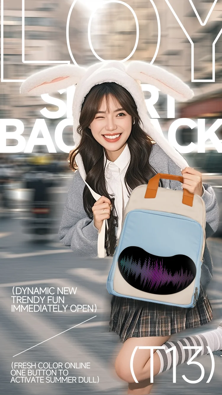 LED Display backpack woman multimedia backpack Travel Bags DIY Smart backpack Sc