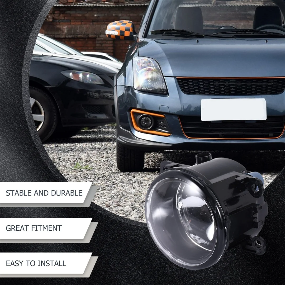 1 Pair Front Bumper Fog Light Lamps with H11 for Ford Focus Suzuki Swift New Alto Renault Peugeot Citroen Anti-Fog Lens