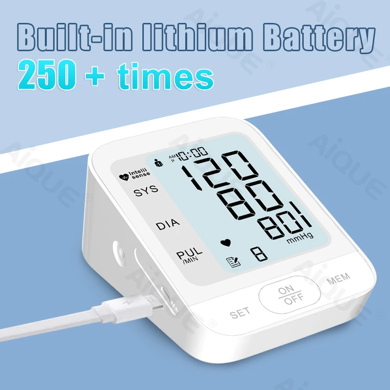 Rechargeable Blood Pressure Monitor Digital Backlit Sphygmomanometer Bp Tonometer Arm Cuff Talking BPM High Accurate blood pressure monitor blood pressure meter