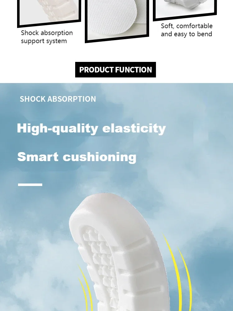 Description Picture 5 of item1Pair Sports Insoles Men Women Comfort Running Tennis Insole for Shoes Memory Foam Sneakers Shoe Pads Shock Absorbing Shoe Sole