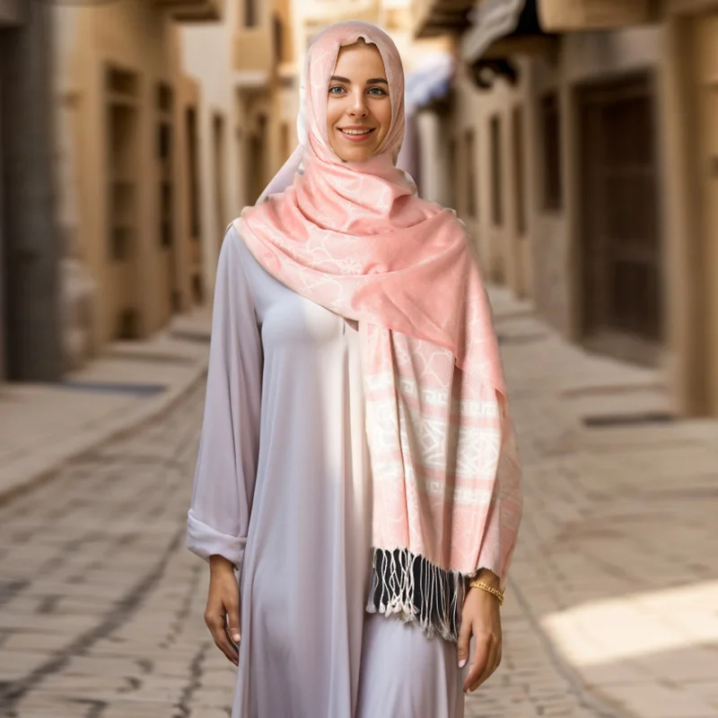 70*180cm Muslim Türkiye Iran Women's Diamond Headband Solid Fringe Sunscreen Scarf Fashion Simple Scarf Square Scarf