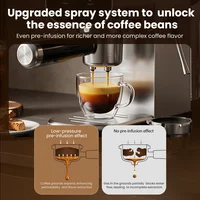 Machine à café expresso semi-automatique Patbrela 20 bars, système d'eau double, machine à café froid véritable avec porte-filtre 4-en-1, machine à expresso professionnelle 7