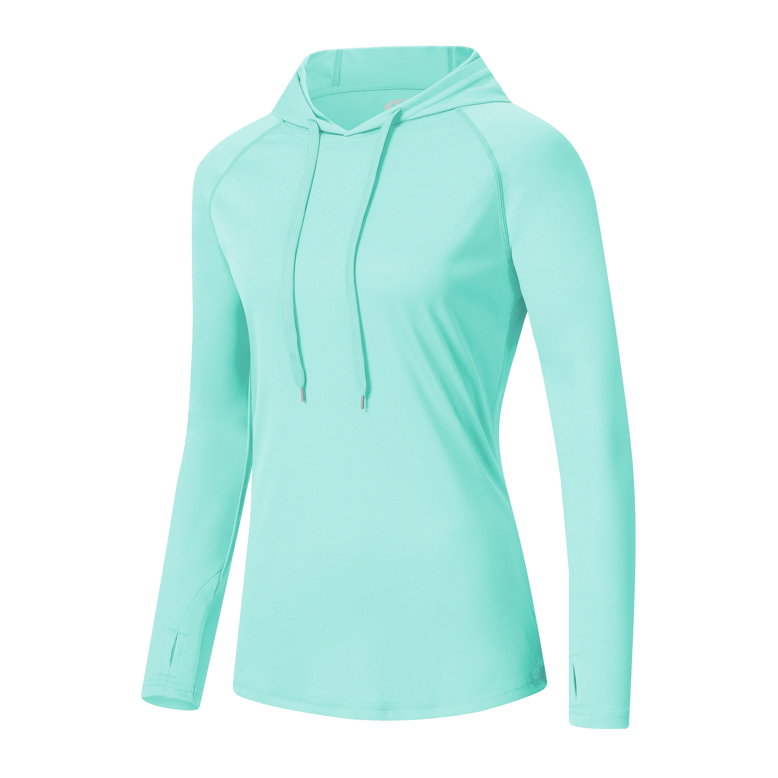Damen UPF 50+ Rash Guard Langarmshirts Sonnenschutz Schnell trocknend Leichtes T-Shirt Schwimmen Wandern Laufen Angeln – Detail 3
