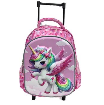 12 inch Kids School Rolling backpack kindergarten Travel trolley bag Toddler Suitcase school wheeled backpack schoolbag for girl 1