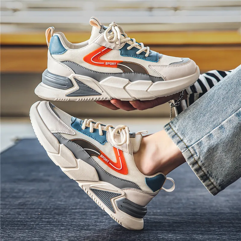 

New Fashion Men's Casual Sports Shoes Spring and Autumn Mesh Comfortable Breathable Sneakers All-match Non-slip Outdoor Sneakers