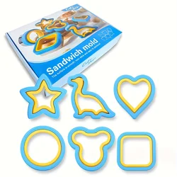 Universal Kitchen Cutting and Sealing Tool - Innovative Baking and Sandwich Mold - Blue Yellow (6 - piece gift box set)
