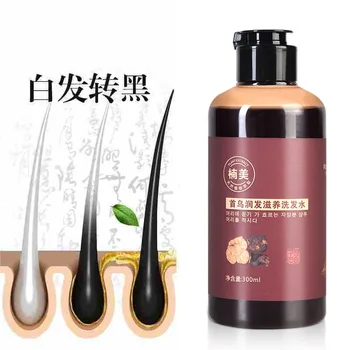 Shampoo Polygonum Multiflorum da bianco a nero da 300 ml Shampoo Polygonum a base di erbe efficace per la rimozione dei peli grigi Trattamenti per capelli anti bianchi