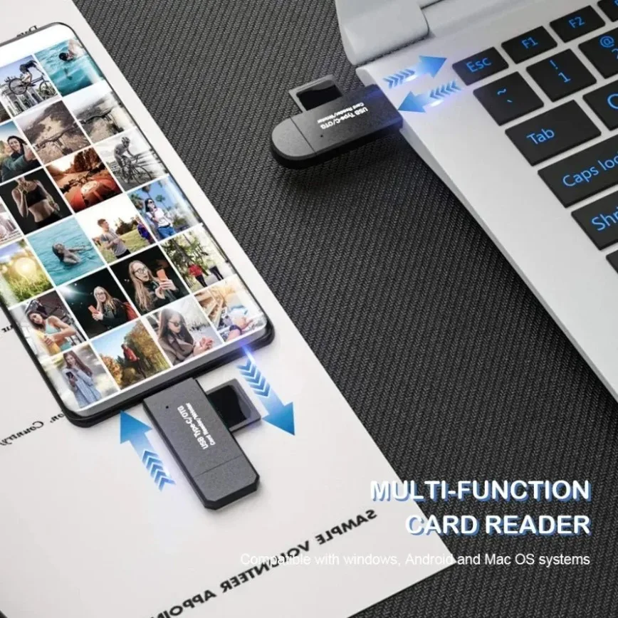 Universal 5-in-1 USB & USB-C Memory Card Reader Adapter