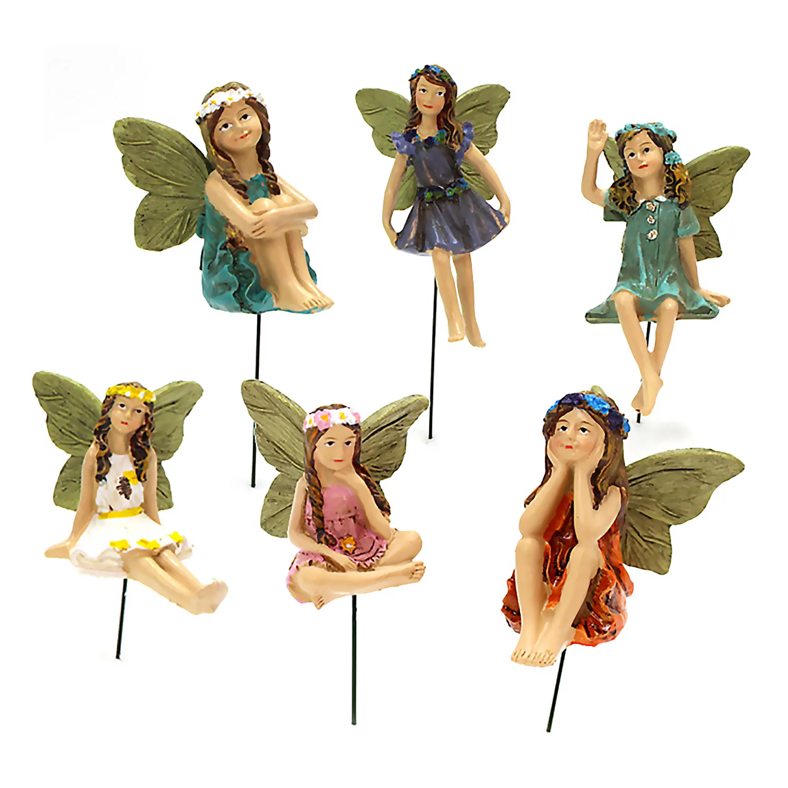 

6Pcs Mini Fairy Figurines Miniature Fairies Potted Plant Ornament Garden Micro Landscape Decorations Resin Crafts
