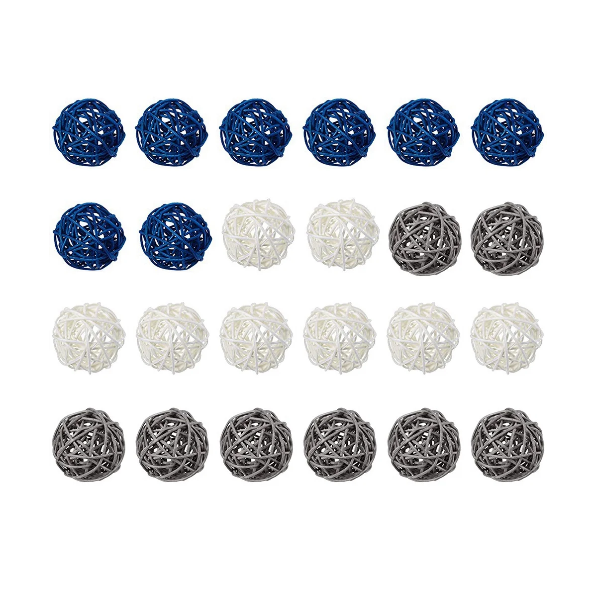 

Rattan Ornaments Decorative Ball Decoration Home Decor Room Kitchen Wedding Decorations, Dark Blue, Gray, White