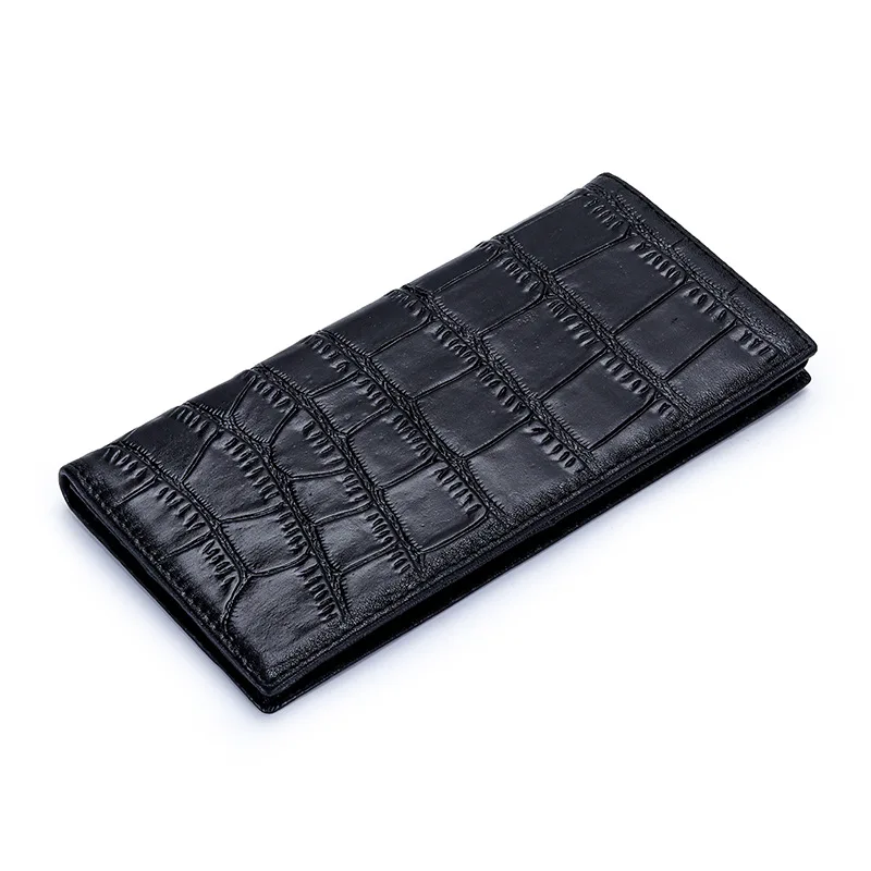 Men's Genuine Leather Wallet with Embossed Stone Pattern