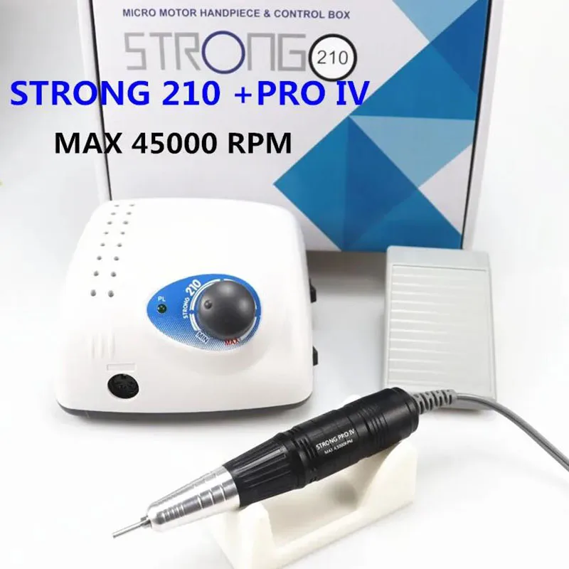 Strong 210 PRO XII Nail Drill 65W 35000 Machine Cutters Manicure Electric Nail Drill Milling Manicure Machine Polish Nail File 6