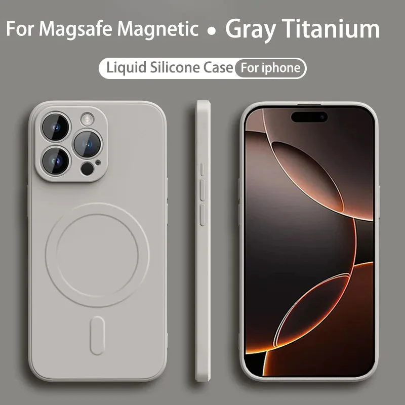 Magnetic Wireless Charging Liquid Silicone Soft Case with Magsafe Compatibility