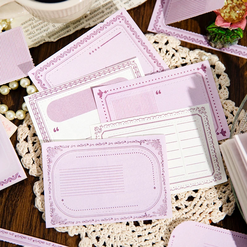 

40 Pieces Memo book gentle long letter series hand ledger materials decoration collage and backing message paper 5 Choices