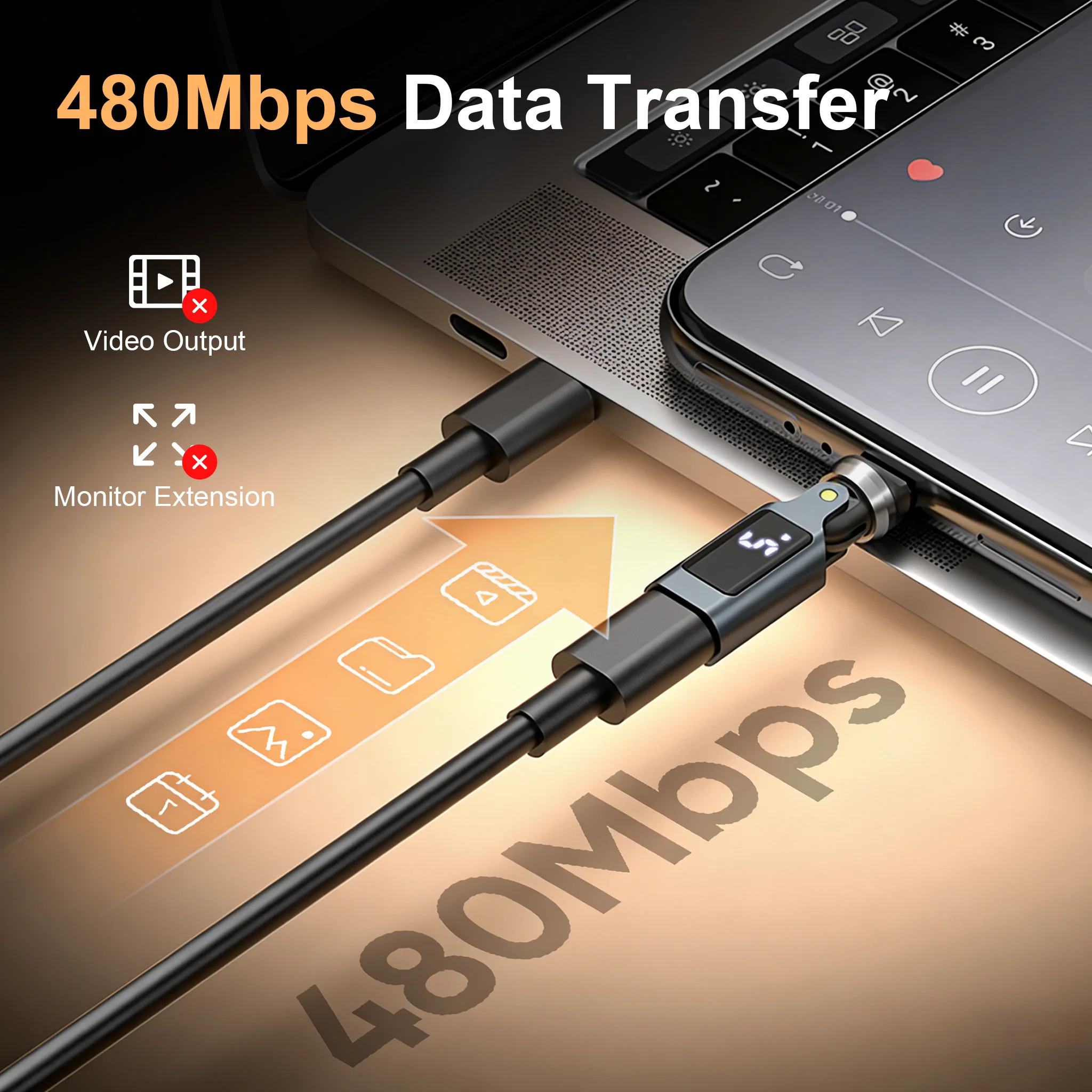 240W 타입 C 어댑터 540 °   회전식 OTG 컨버터 180 ° USB C to Type-C 디지털 디스플레이 커넥터 (아이폰 17, 삼성 S26, 맥북용)